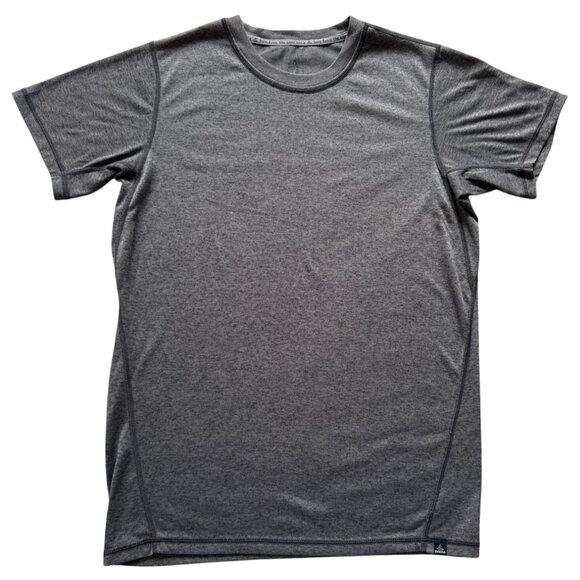 Prana Mens Performance Grey Short Sleeve Shirt Athletic Fit Lightweight & Breath - Picture 1 of 10